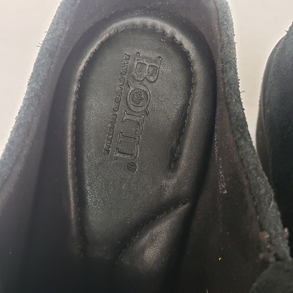Born Starr Mule Clog Bootie Block Heel Black Suede Womens 6.5 - Picture 10 of 16